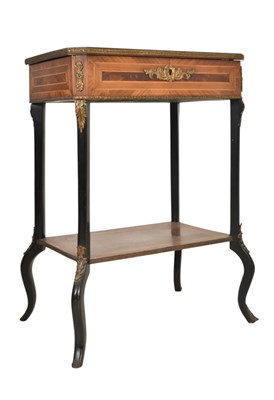 Lot 435 - 19TH CENTURY FRENCH NAPOLEON III WALNUT & ROSEWOOD INLAID VANITY WORK TABLE