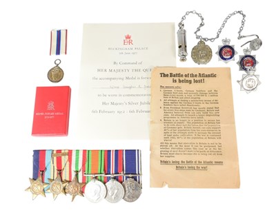 Lot 215 - WWII SECOND WORLD WAR MEDAL GROUP OF POLICE INTEREST