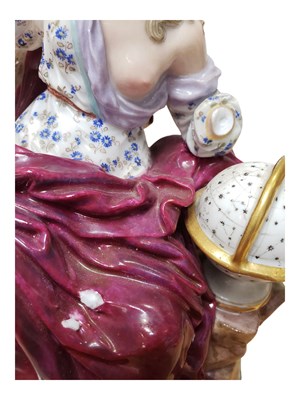 Lot 5 - MEISSEN 19TH CENTURY PORCELAIN ASTRONOMY FIGURE GROUP