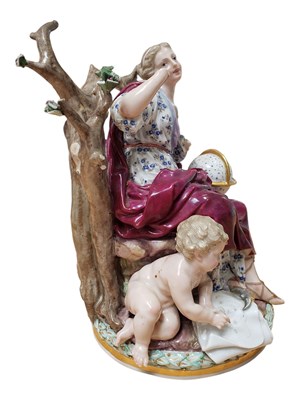 Lot 5 - MEISSEN 19TH CENTURY PORCELAIN ASTRONOMY FIGURE GROUP