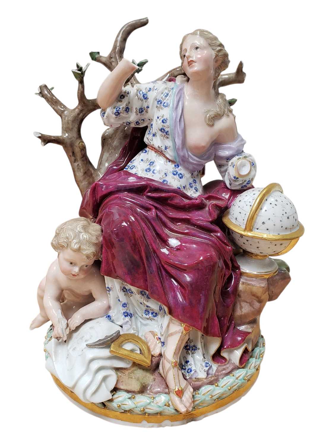 Lot 5 - MEISSEN 19TH CENTURY PORCELAIN ASTRONOMY FIGURE GROUP