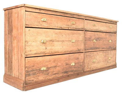 Lot 290 - LARGE 19TH CENTURY VICTORIAN PINE HABERDASHERY SHOP CHEST DRESSER