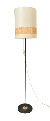Lot 541 - MID CENTURY RISE AND FALL STANDARD LAMP WITH BARREL SHADE