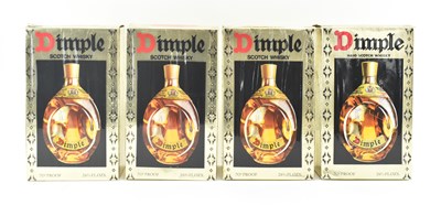 Lot 171 - FOUR DIMPLE OLD BLENDED SCOTCH WHISKY PROOF BOTTLES