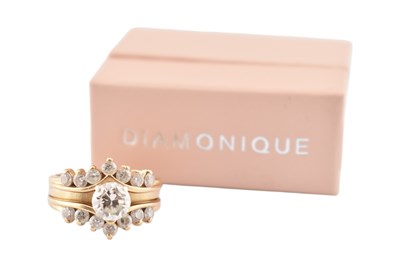 Lot 425 - 14K DIMONIQUE CZ STACKING RING