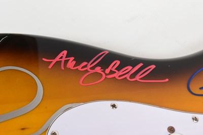 Lot 1 - OASIS (ENGLISH ROCK BAND) - RARE FULL BAND SIGNED GUITAR - AFTAL
