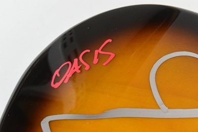 Lot 1 - OASIS (ENGLISH ROCK BAND) - RARE FULL BAND SIGNED GUITAR - AFTAL