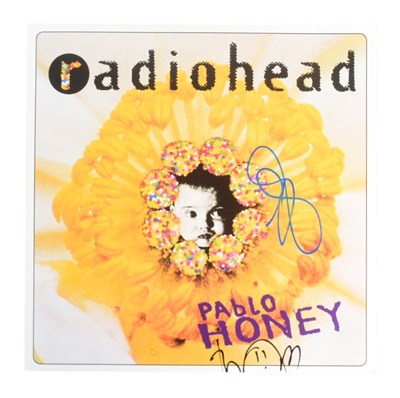 Lot 25 - RADIOHEAD (BAND) - DUAL SIGNED PABLO HONEY LP - BECKETT AUTHENTICATION