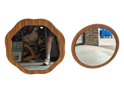 Lot 631 - TWO VINTAGE MID CENTURY TEAK MIRRORS