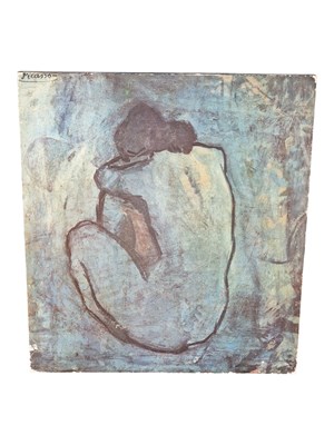 Lot 551 - VINTAGE 20TH CENTURY PRINT ON BOARD AFTER PICASSO'S BLUE LADY