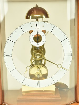 Lot 159 - KIENINGER - VINTAGE GERMAN 24 HOUR SKELETON MANTEL CLOCK