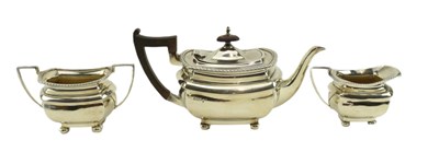 Lot 8 - GEORGE V HALLMARKED SILVER THREE PIECE TEA SERVICE SET