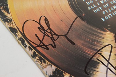 Lot 63 - ROXY MUSIC (BAND) - TRIPLE-SIGNED 12" VINYL RECORD 'GREATEST HITS'