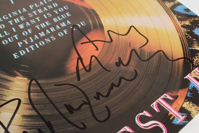 Lot 63 - ROXY MUSIC (BAND) - TRIPLE-SIGNED 12" VINYL RECORD 'GREATEST HITS'