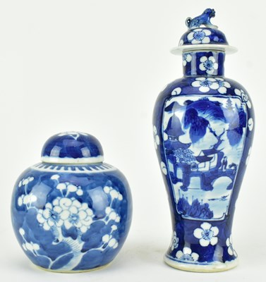 Lot 139 - TWO QING DYNASTY BLUE AND WHITE CERAMIC PIECES
