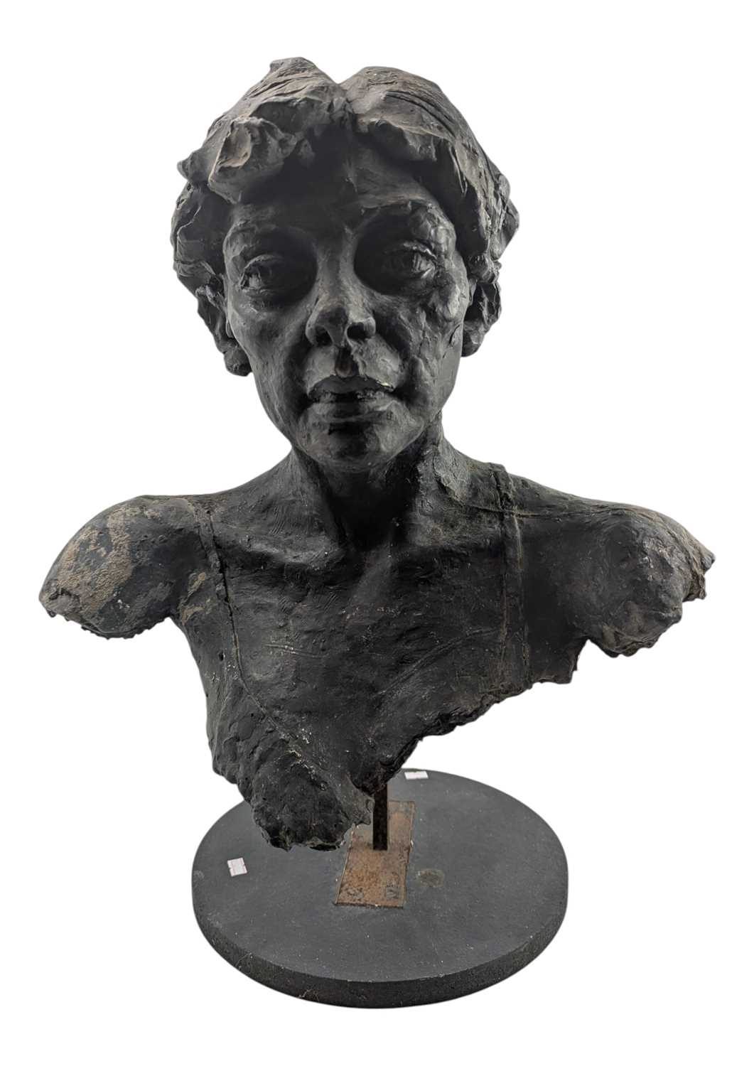 Lot 332 - FROM THE ESTATE OF JOHN WRAGG - PAINTED FIBERGLASS BUST SCULPTURE