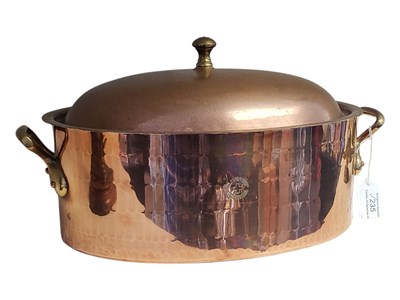 Lot 235 - LEON JAEGGI & SONS - 20TH CENTURY HELVETIA COPPER TWIN HANDLED DISH