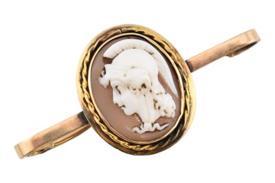 Lot 377 - EDWARDIAN HALLMARKED 9CT GOLD CAMEO BROOCH PIN