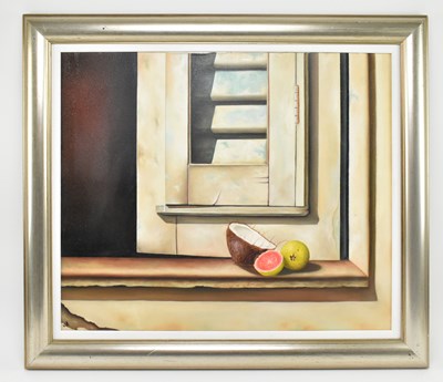 Lot 462 - CONTEMPORARY SURREALIST STYLE OIL ON CANVAS STILL LIFE