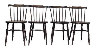 Lot 582 - SET OF 19TH CENTURY VICTORIAN BEECH WOOD PENNY / WINDSOR CHAIRS