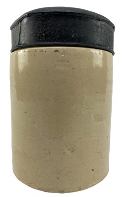 Lot 115 - TOBACCIANA - 19TH CENTURY PARNELL & SONS OF BRISTOL PAINTED TOBACCO JAR WITH ROYAL CREST