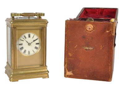 Lot 259 - HENRI JAC 19TH CENTURY FRENCH BRASS FULL SIZE CARRIAGE CLOCK