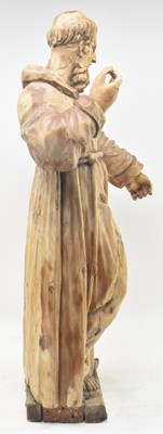 Lot 151 - CONTINENTAL 19TH CENTURY HAND CARVED WOOD RELIGIOUS SAINT FIGURE