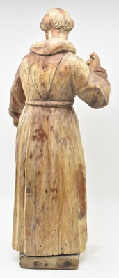 Lot 151 - CONTINENTAL 19TH CENTURY HAND CARVED WOOD RELIGIOUS SAINT FIGURE