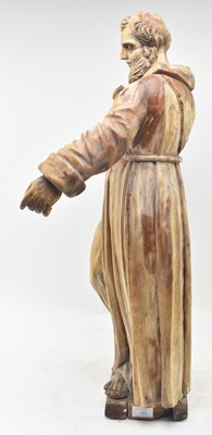 Lot 151 - CONTINENTAL 19TH CENTURY HAND CARVED WOOD RELIGIOUS SAINT FIGURE