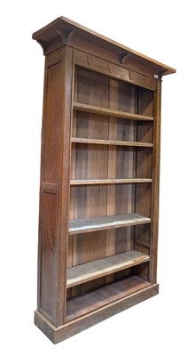 Lot 472 - ARTS & CRAFTS CIRCA 1920S MANNER OF LIBERTY OAK WINDOW BOOKCASE