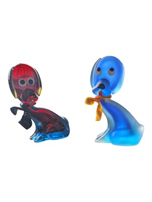 Lot 82 - TWO MID CENTURY MURANO STUDIO ART GLASS DOGS