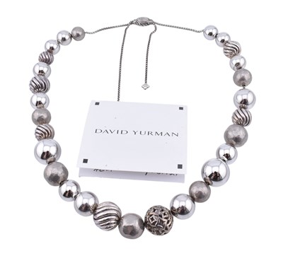 Lot 282 - DAVID YURMAN 925 SILVER ELEMENTS BEAD NECKLACE