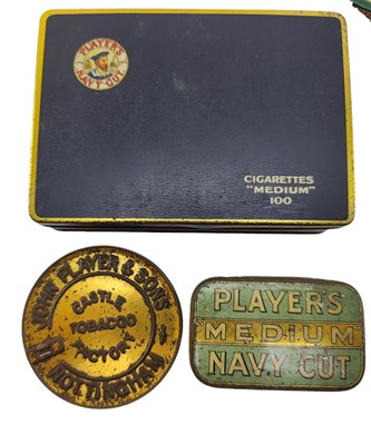 Lot 161 - PLAYER'S NAVY CUT CIGARETTES. SIX EARLY TO MID CENTURY ADVERTISING TINS