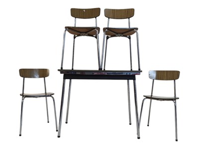 Lot 588 - TAVO, BELGIUM - MID CENTURY FORMICA KITCHEN DINING TABLE & CHAIRS