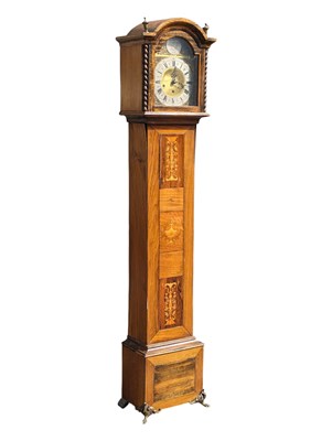 Lot 772a - 20TH CENTURY WALNUT GRANDDAUGHTER MARQUETRY INLAID CLOCK