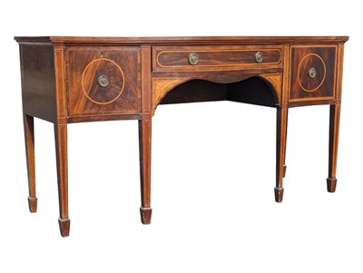 Lot 1001 - H. MAWER & STEPHENSON LTD - EDWARDIAN MAHOGANY BOW FRONT SIDEBOARD