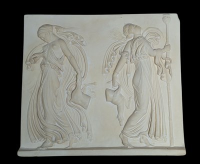 Lot 289 - 20TH CENTURY CARVED PANEL OF MAENAD DANCING