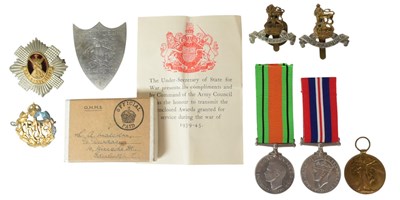 Lot 138 - COLLECTION OF FIRST & SECOND WORLD WAR MEDALS & BADGES