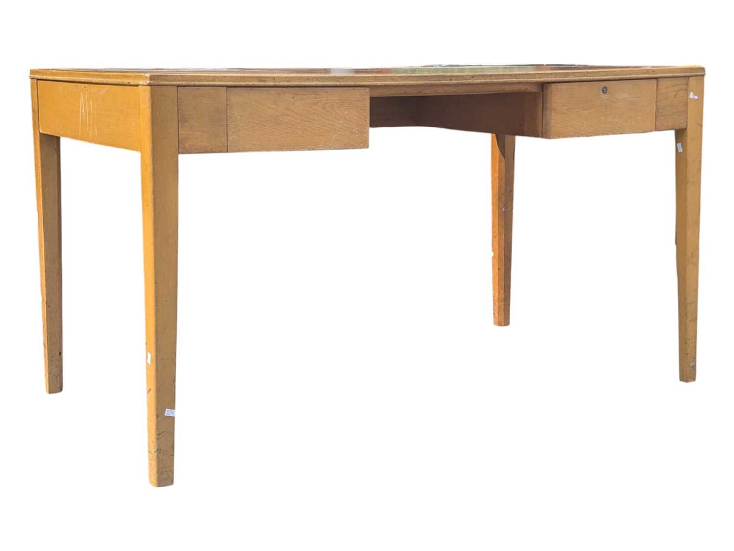 Lot 553 - POST WAR AIR MINISTRY GOLDEN OAK WRITING TABLE DESK