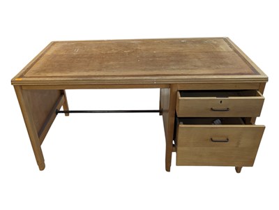 Lot 554 - POST WAR AIR MINISTRY 20TH CENTURY STYLE BEECH WOOD & INSET TOPPED DESK
