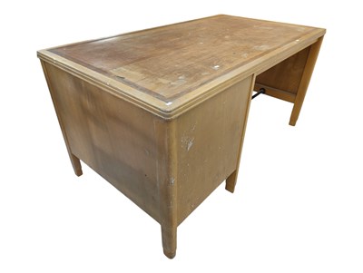 Lot 554 - POST WAR AIR MINISTRY 20TH CENTURY STYLE BEECH WOOD & INSET TOPPED DESK