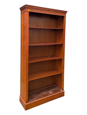 Lot 755a - GEORGE III REPRODUCTION MAHOGANY TALL PEDESTAL BOOKCASE CABINET