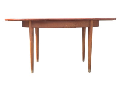Lot 557 - JENTIQUE FURNITURE - MID CENTURY TEAK TABLE WITH 6 DINING CHAIRS