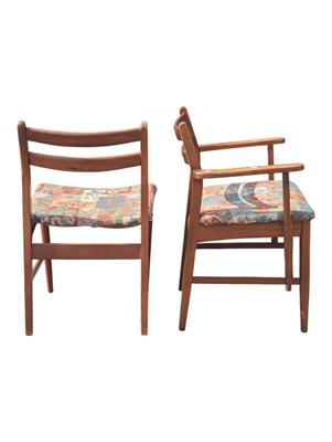 Lot 557 - JENTIQUE FURNITURE - MID CENTURY TEAK TABLE WITH 6 DINING CHAIRS