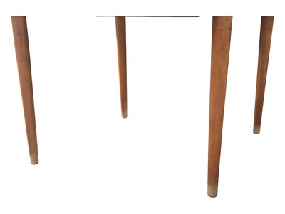 Lot 557 - JENTIQUE FURNITURE - MID CENTURY TEAK TABLE WITH 6 DINING CHAIRS