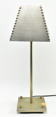 Lot 323 - VINTAGE CHROME INDUSTRIAL STYLE SIDE DESK LAMP WITH WOVEN FEATURES