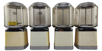 Lot 72 - BEAVER - FOUR VINTAGE 20P SWEET VENDING MACHINES DISPENSERS