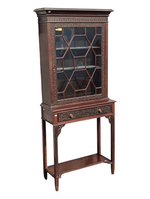 Lot 756a - VICTORIAN CHINESE CHIPPENDALE MAHOGANY BOOKCASE ON STAND