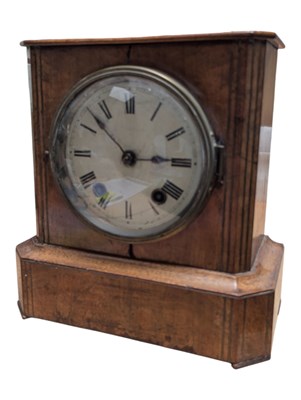 Lot 473 - 19TH CENTURY VICTORIAN WALNUT 8-DAY MANTLE CLOCK