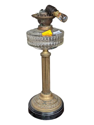 Lot 790a - 19TH CENTURY VICTORIAN CONVERTED BRASS OIL LAMP